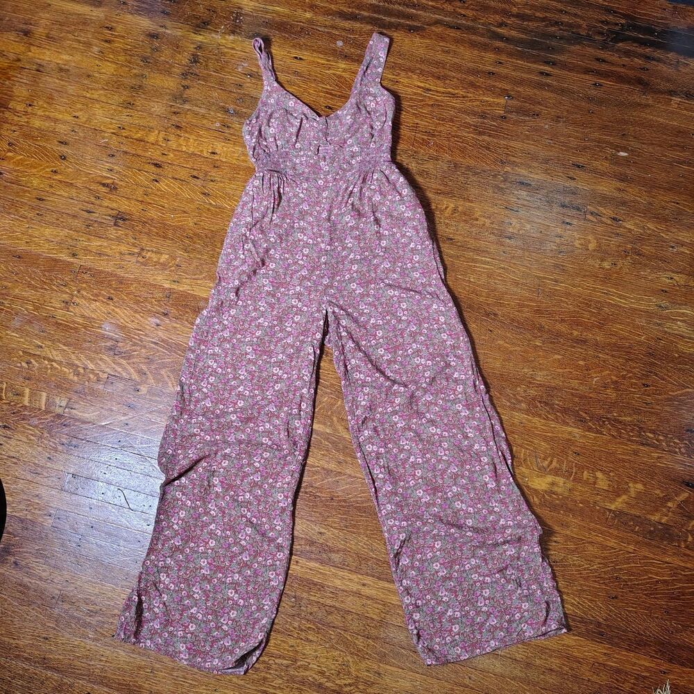 Floral Wide Leg Cottagecore Jumper Key Hole Under Chest Size Small/T130